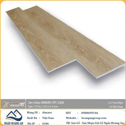 Sàn Nhựa Giả Gỗ Hèm Khóa  4mm Aimaru 4206