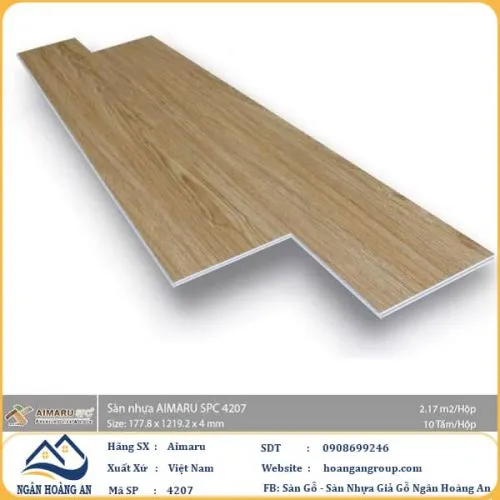 Sàn Nhựa Giả Gỗ Hèm Khóa  4mm Aimaru 4207