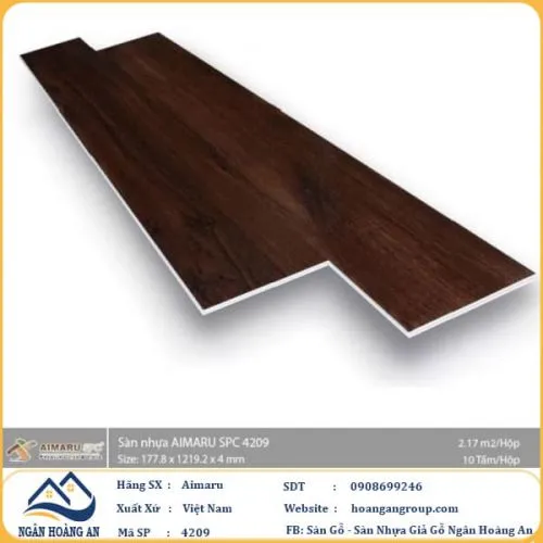 Sàn Nhựa Giả Gỗ Hèm Khóa  4mm Aimaru 4209