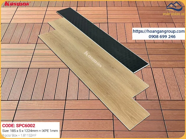 Sàn Nhựa Hèm Khóa Kosmos Có Đế Cao Su SPC6002