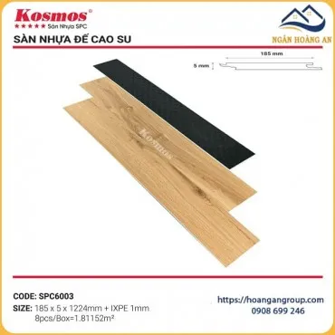 Sàn Nhựa Giả Gỗ Hèm Khóa Kosmos Đế Cao Su 5mm SPC6003