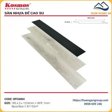 Sàn Nhựa Giả Gỗ Hèm Khóa Kosmos Đế Cao Su 5mm SPC6004