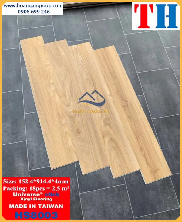 Sàn Nhựa Giả Gỗ Hèm Khóa Universe HS8003 Dày 4mm Sàn Nhựa Giả Gỗ Hèm Khóa Universe HS8003 Dày 4mm
