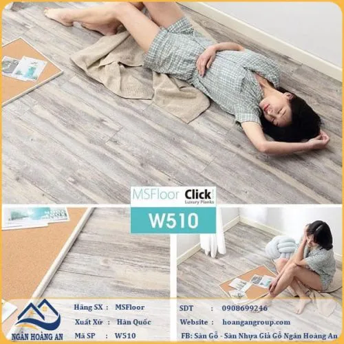 Sàn Nhựa Giả Gỗ Bóc Dán MsFloor W510