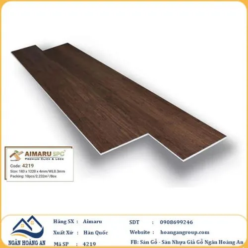 Sàn Nhựa Giả Gỗ Hèm Khóa Aimaru 4219