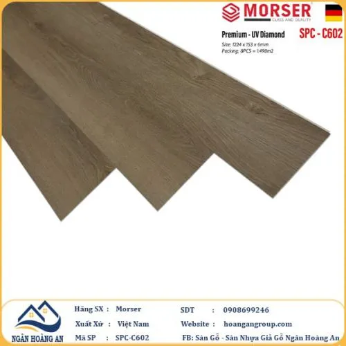 Sàn Nhựa Giả Gỗ Hèm Khóa Morser 6mm C602