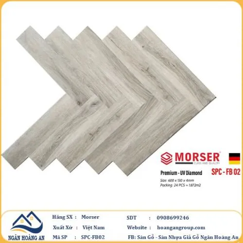 Sàn Nhựa Giả Gỗ Hèm Khóa Morser Xương Cá 4mm FB02