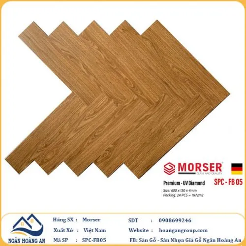 Sàn Nhựa Giả Gỗ Hèm Khóa Morser Xương Cá 4mm FB05