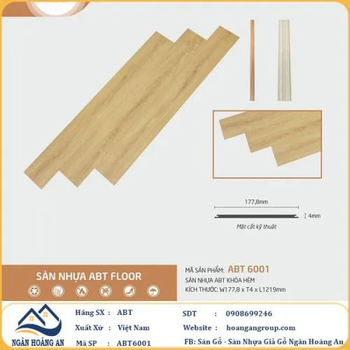 Sàn Nhựa Hèm Khoá ABT6001 4mm