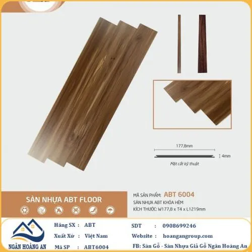 Sàn Nhựa Hèm Khoá ABT6004 4mm