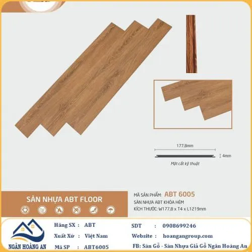 Sàn Nhựa Hèm Khoá ABT6005 4mm