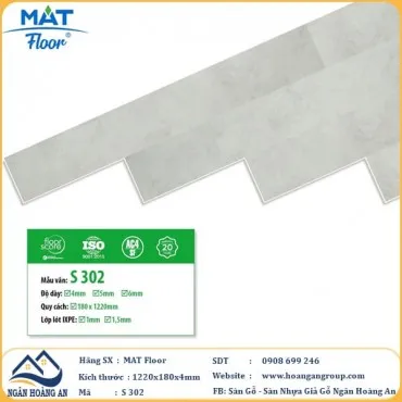 Sàn Nhựa Hèm Khóa Giả Bê Tông Vân Đá MAT Floor S302