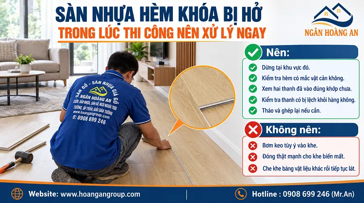 Sàn Nhựa Hèm Khóa Bị Hở Trong Lúc Thi Công Nên Xử Lý Ngay Sàn Nhựa Hèm Khóa Bị Hở Trong Lúc Thi Công Nên Xử Lý Ngay