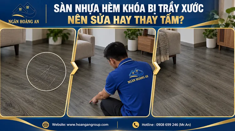 Sàn Nhựa Hèm Khóa Bị Trầy Xước Nên Sửa Hay Thay Tấm? Sàn Nhựa Hèm Khóa Bị Trầy Xước Nên Sửa Hay Thay Tấm?