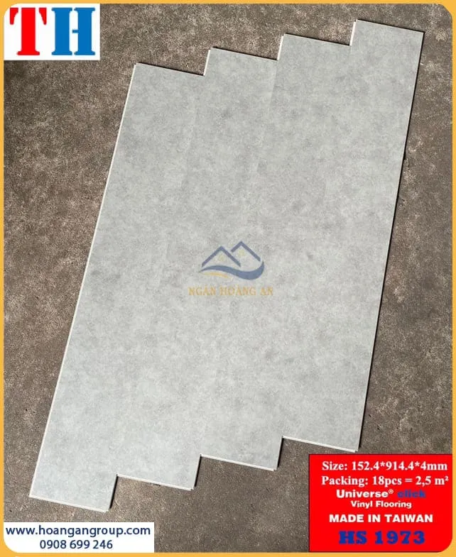 Sàn Nhựa Hèm Khóa Giả Bê Tông HS1973 Dày 4mm Sàn Nhựa Hèm Khóa Giả Bê Tông HS1973 Dày 4mm