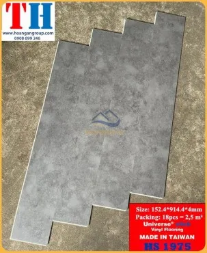 Sàn Nhựa Hèm Khóa Giả Bê Tông HS1975 Dày 4mm