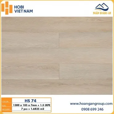 Sàn Nhựa Hèm Khoá Giả Gỗ Hobiwood HS74 7mm
