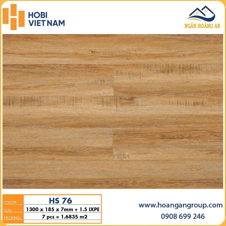 Sàn Nhựa Hèm Khóa Giả Gỗ Hobiwood HS76 Dày 7mm