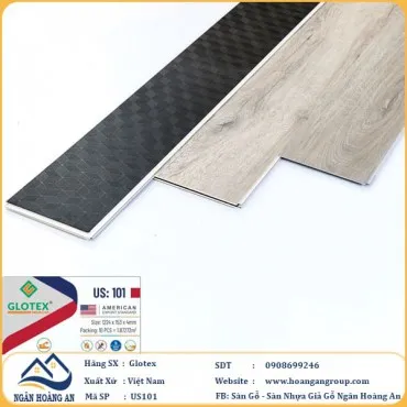 Sàn Nhựa Giả Gỗ Hèm Khóa Glotex Có Đế Cao Su US101