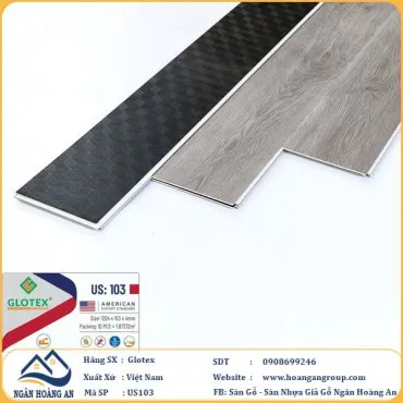 Sàn Nhựa Giả Gỗ Hèm Khóa Glotex Có Đế Cao Su US103