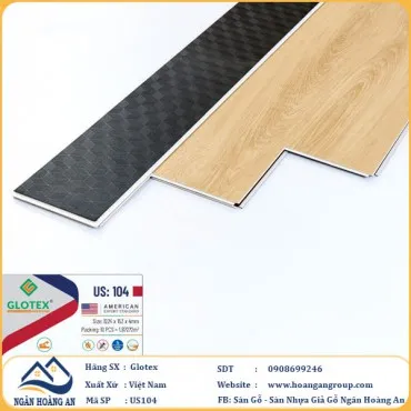 Sàn Nhựa Giả Gỗ Hèm Khóa Glotex Có Đế Cao Su US104