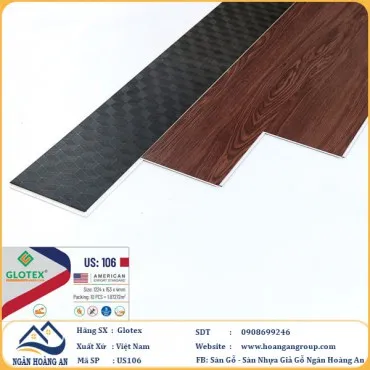 Sàn Nhựa Giả Gỗ Hèm Khóa Glotex Có Đế Cao Su US106