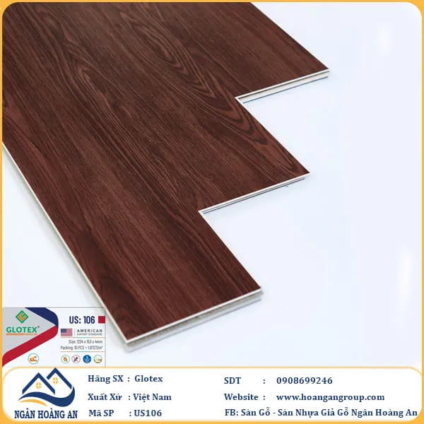 Sàn Nhựa Hèm Khóa Glotex Đế Cao Su Sẵn Tại Quận 7 TPHCM