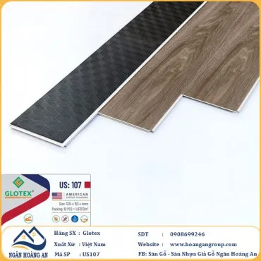 Sàn Nhựa Giả Gỗ Hèm Khóa Glotex Có Đế Cao Su US107