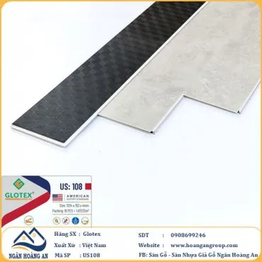 Sàn Nhựa Hèm Khóa Giả Bê Tông Glotex Có Đế Cao Su US108