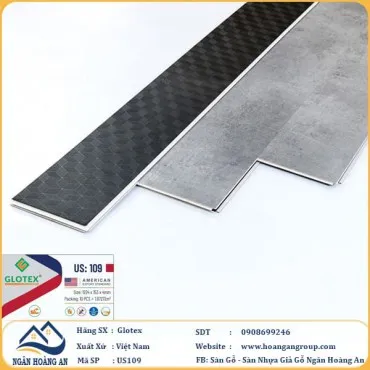 Sàn Nhựa Hèm Khóa Giả Bê Tông Glotex Có Đế Cao Su US109