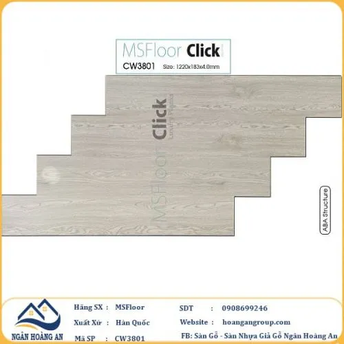 Sàn Nhựa Hèm Khoá MSFloor CW3801 4mm