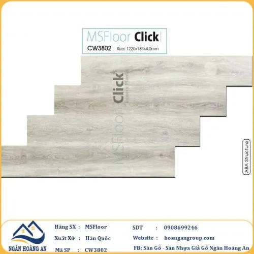 Sàn Nhựa Hèm Khoá MSFloor CW3802 4mm