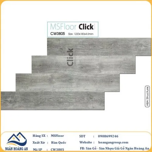 Sàn Nhựa Hèm Khoá MSFloor CW3805 4mm