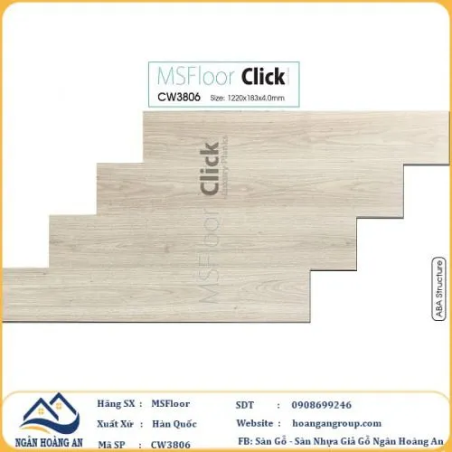 Sàn Nhựa Hèm Khoá MSFloor CW3806 4mm