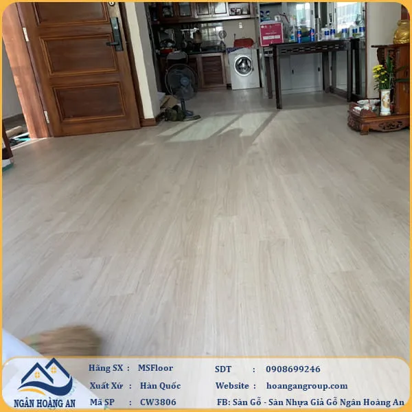 Bàn Giao Công Trình Sàn Nhựa Hèm Khoá MSFLoor CW3806 Tại Nhà Bè, HCM