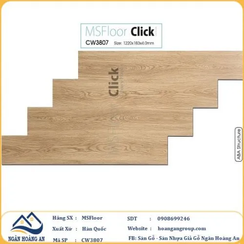 Sàn Nhựa Hèm Khoá MSFloor CW3807 4mm
