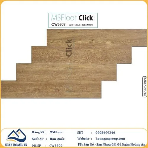 Sàn Nhựa Hèm Khoá MSFloor CW3809 4mm