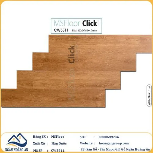 Sàn Nhựa Hèm Khoá MSFloor CW3811 4mm