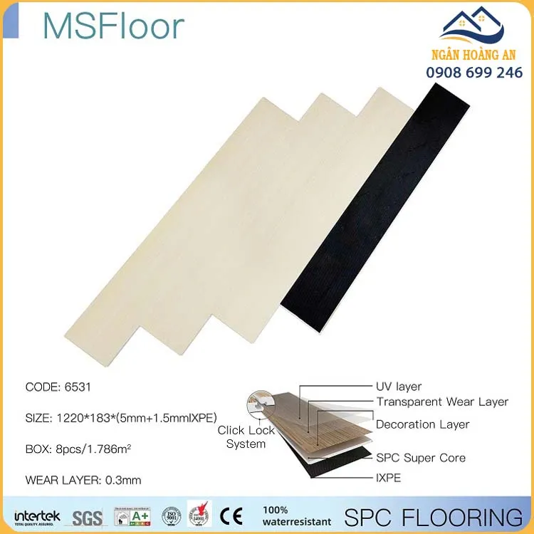 Đặc Điểm Nổi Bật Sàn Nhựa Hèm Khóa MSFloor SPC 5mm 6531