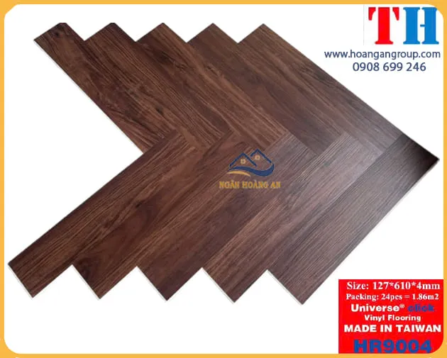Sàn Nhựa Giả Gỗ Hèm Khóa Xương Cá HR9004 Dày 4mm