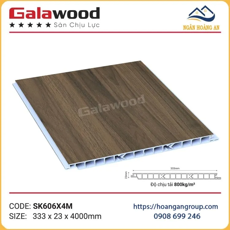 Sàn Nhựa PVC Chịu Lực Giả Vân Gỗ Galawood SK606X4M Sàn Nhựa PVC Chịu Lực Giả Vân Gỗ Galawood SK606X4M