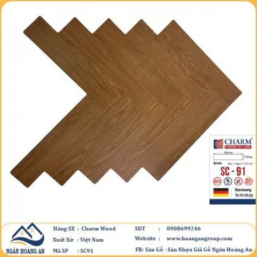 Sàn Nhựa Giả Gỗ Hèm Khóa Xương Cá Charm Wood SC91