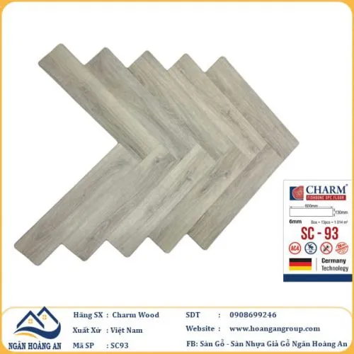 Sàn Nhựa Giả Gỗ Hèm Khóa Xương Cá Charm Wood SC93