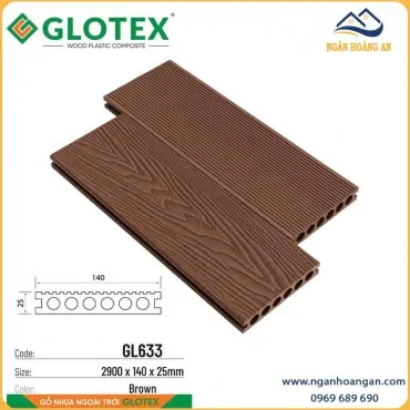 Sàn Sân Thượng Gỗ Nhựa Ngoài Trời Glotex GL633 Brown