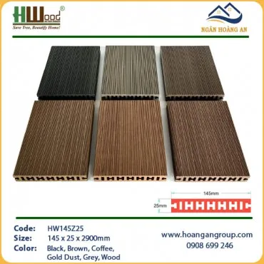 Sàn Gỗ Nhựa Ngoài Trời Hwood HW145Z25