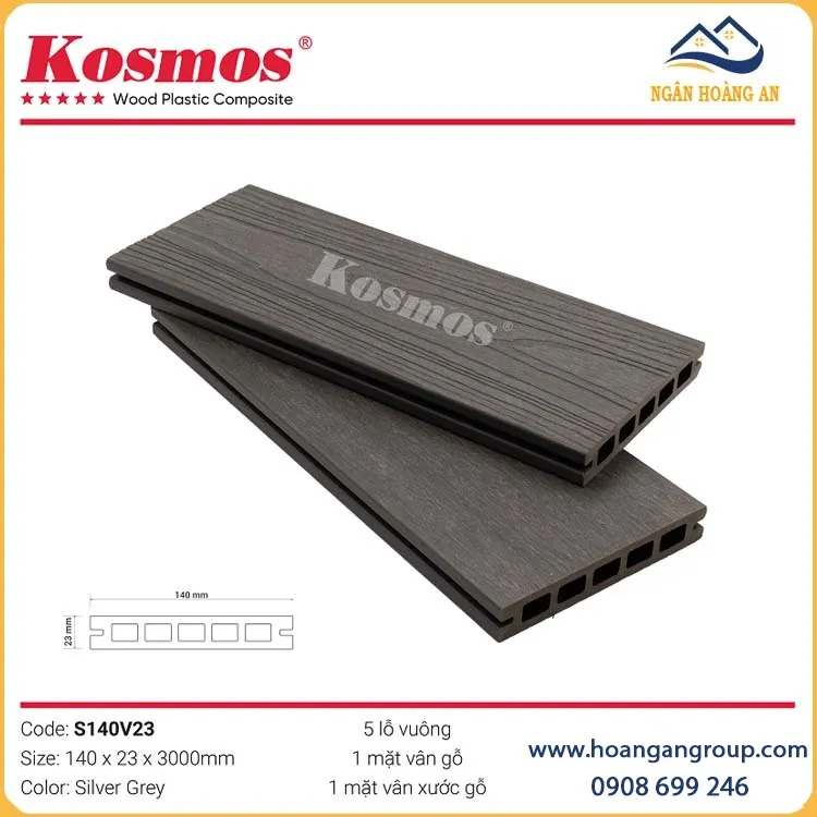Sàn Sân Vườn Lỗ Vuông 2 Da Kosmos S140V23 Silver Grey Sàn Sân Vườn Lỗ Vuông 2 Da Kosmos S140V23 Silver Grey
