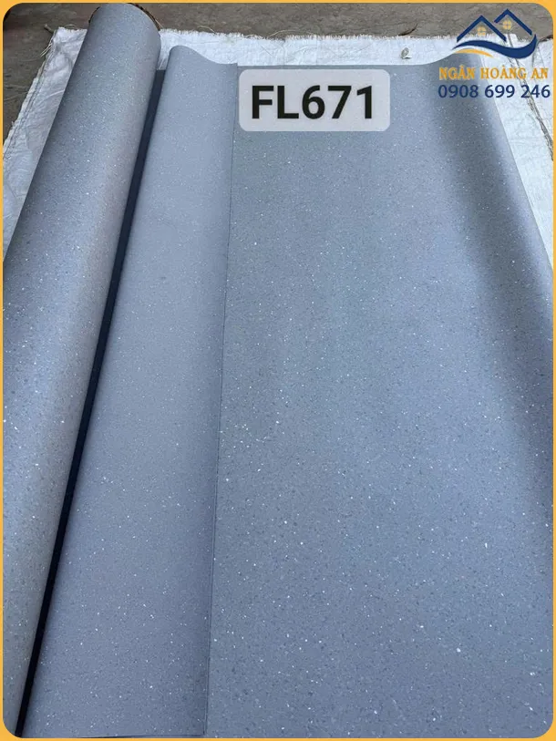 Sàn Vinyl Đồng Nhất Flanka 2mm FL-671 Xám Xanh Nhạt