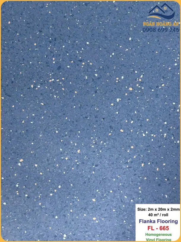Sàn Vinyl Kháng Khuẩn Flanka 2mm FL-665 Xanh Dương
