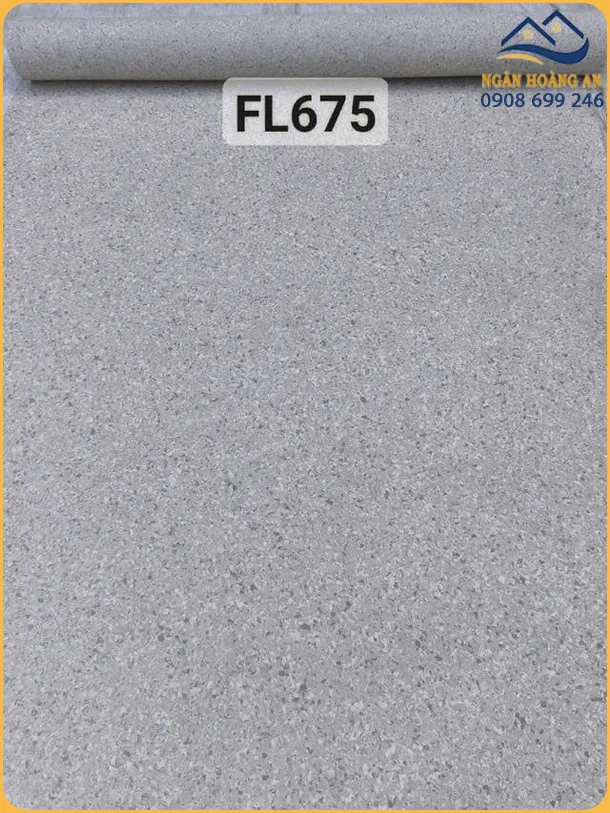 Sàn Vinyl Kháng Khuẩn Flanka 2mm FL-675 Xám Nhạt Mịn