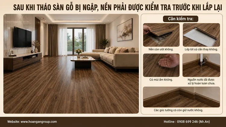 Sau Khi Tháo Sàn Gỗ Bị Ngập, Nền Phải Được Kiểm Tra Trước Khi Lắp Lại